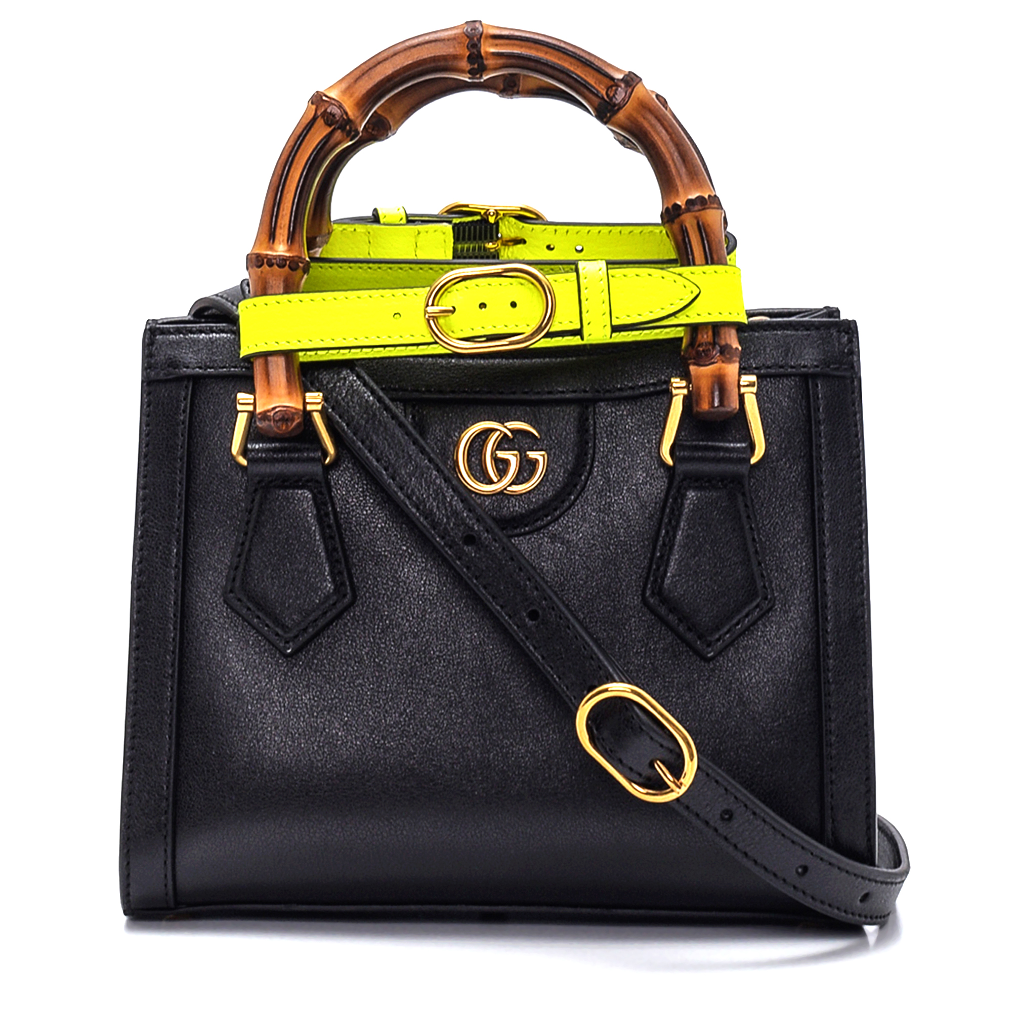 Gucci - Nero Black Leather Mini Diana Bamboo Bag